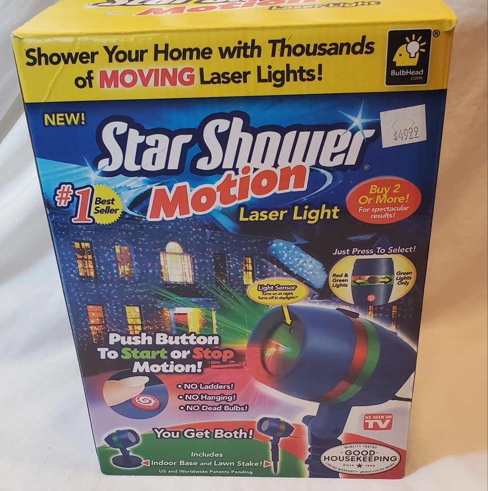 Star Shower Motion Laser Light Indoor Base Lawn Stake Holiday Light Show
